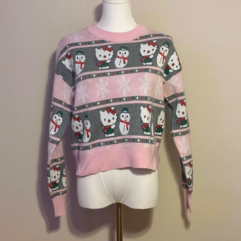 Like New Hello Kitty x Aeropostale Pink Christmas Sweater